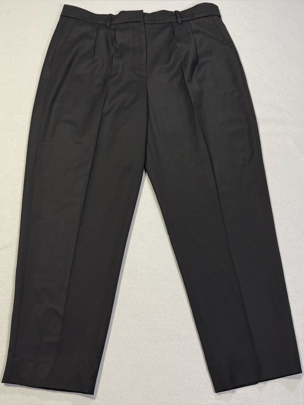 AYR Black Virgin Wool Blend Pleated Dress Pants Women’s Size 12 Tailored Trouser